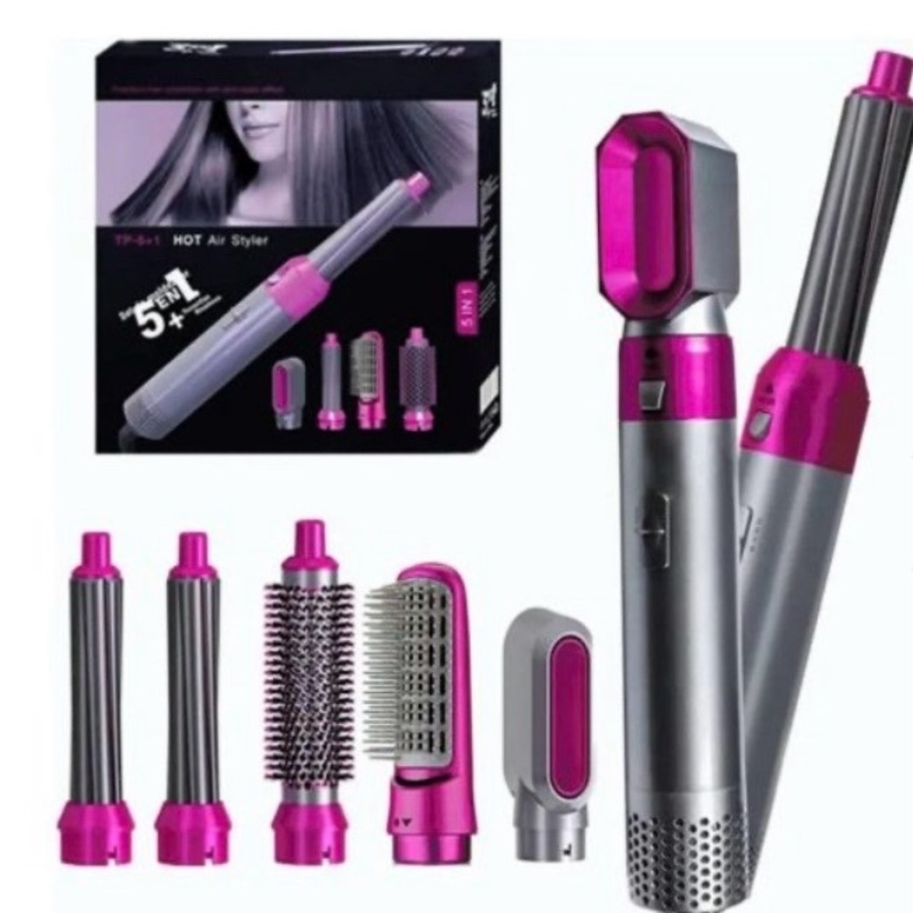 5-in-1 Hot Air Styler - Pink and Silver